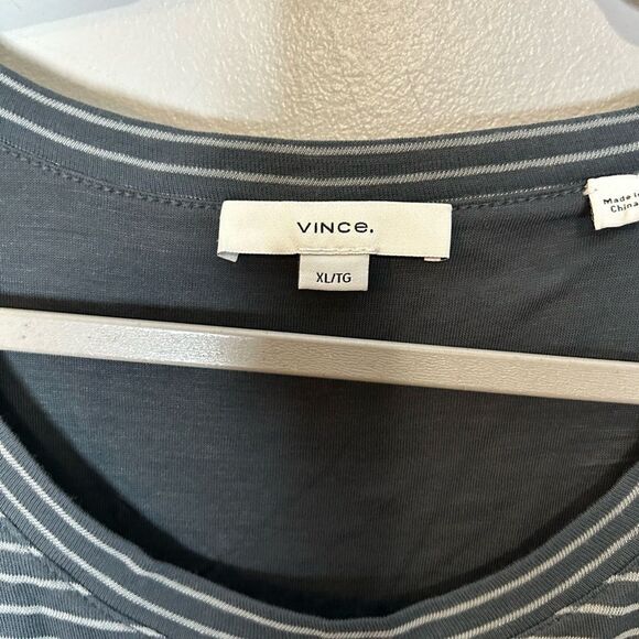 VINCE Classic stripe Side Tie T Shirt Dress - Picture 5 of 5